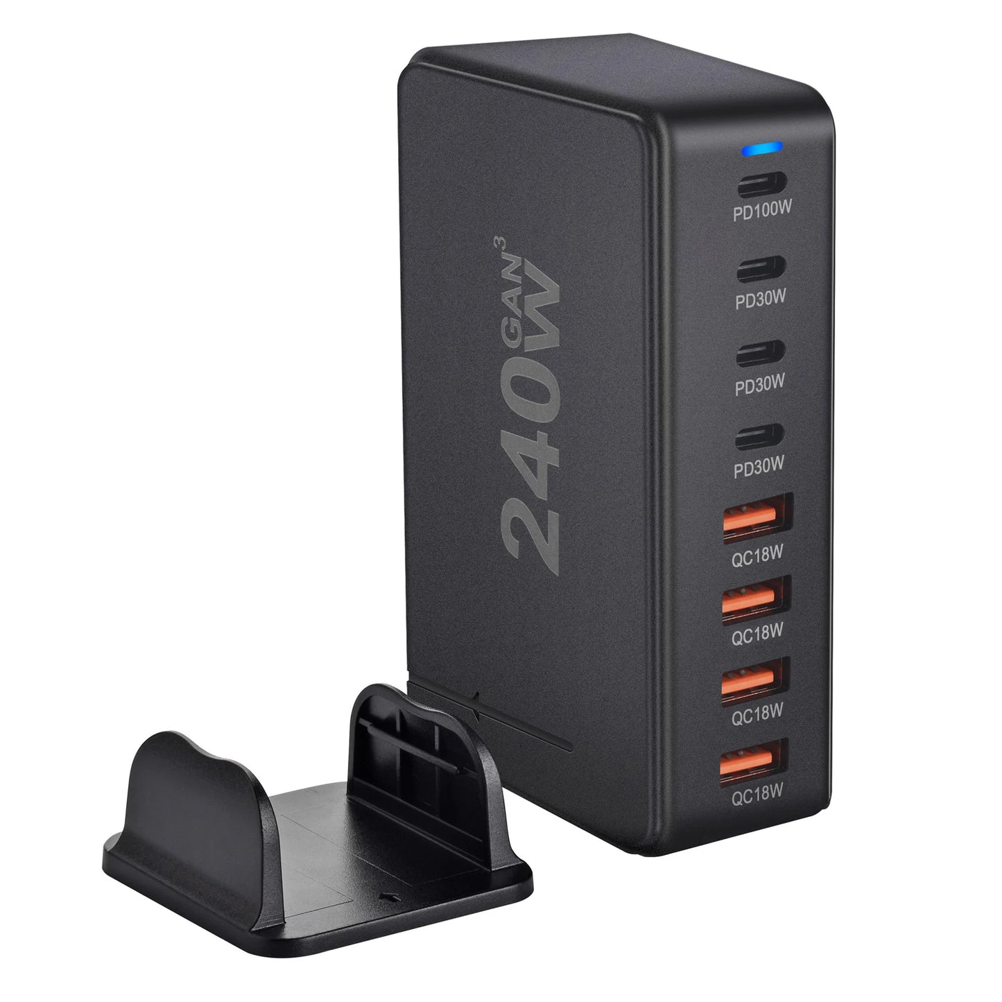 240W GaN Charger Desktop 8-Port USB Charger Station
