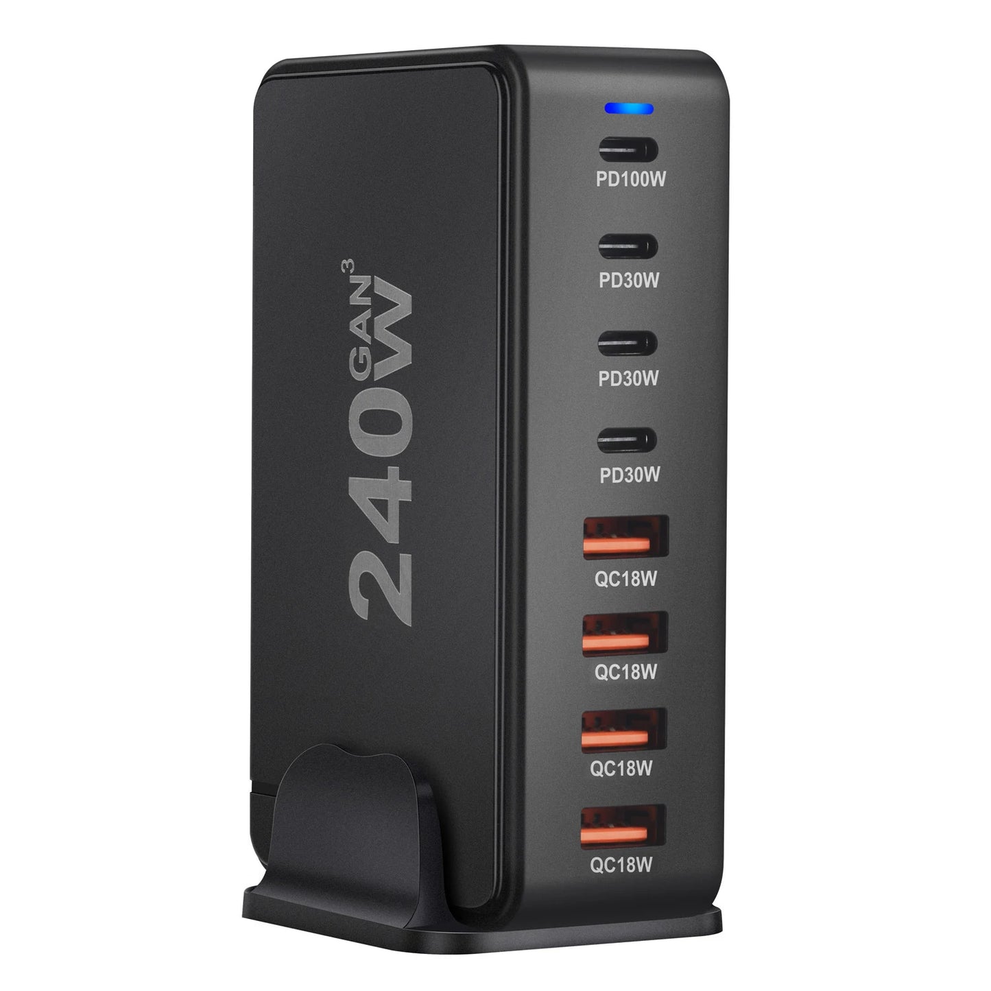 240W GaN Charger Desktop 8-Port USB Charger Station